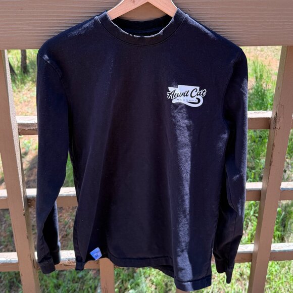 EUC Love Joy Black Long Sleeve Anvil Cat Heavy T-Shirt Limited Release - Picture 2 of 7